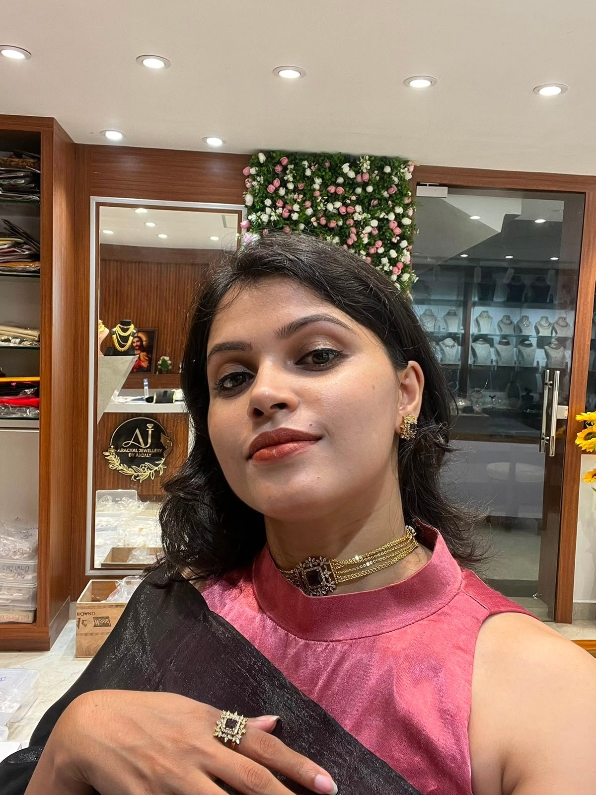 Premium designer choker set with ring product code 89