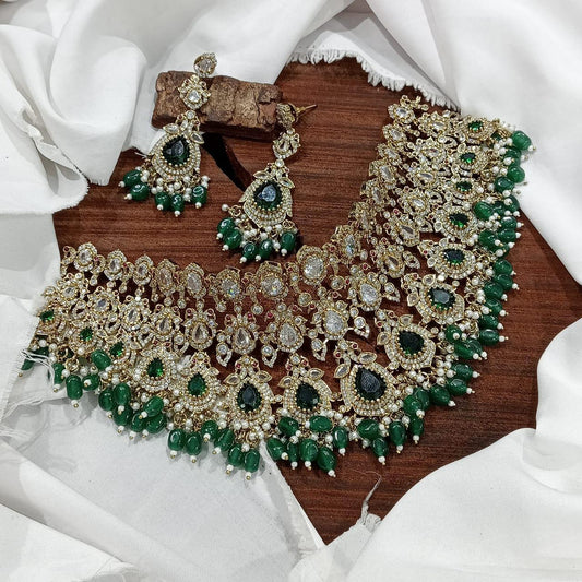 Premium jadau kundan bridal choker set product code N63