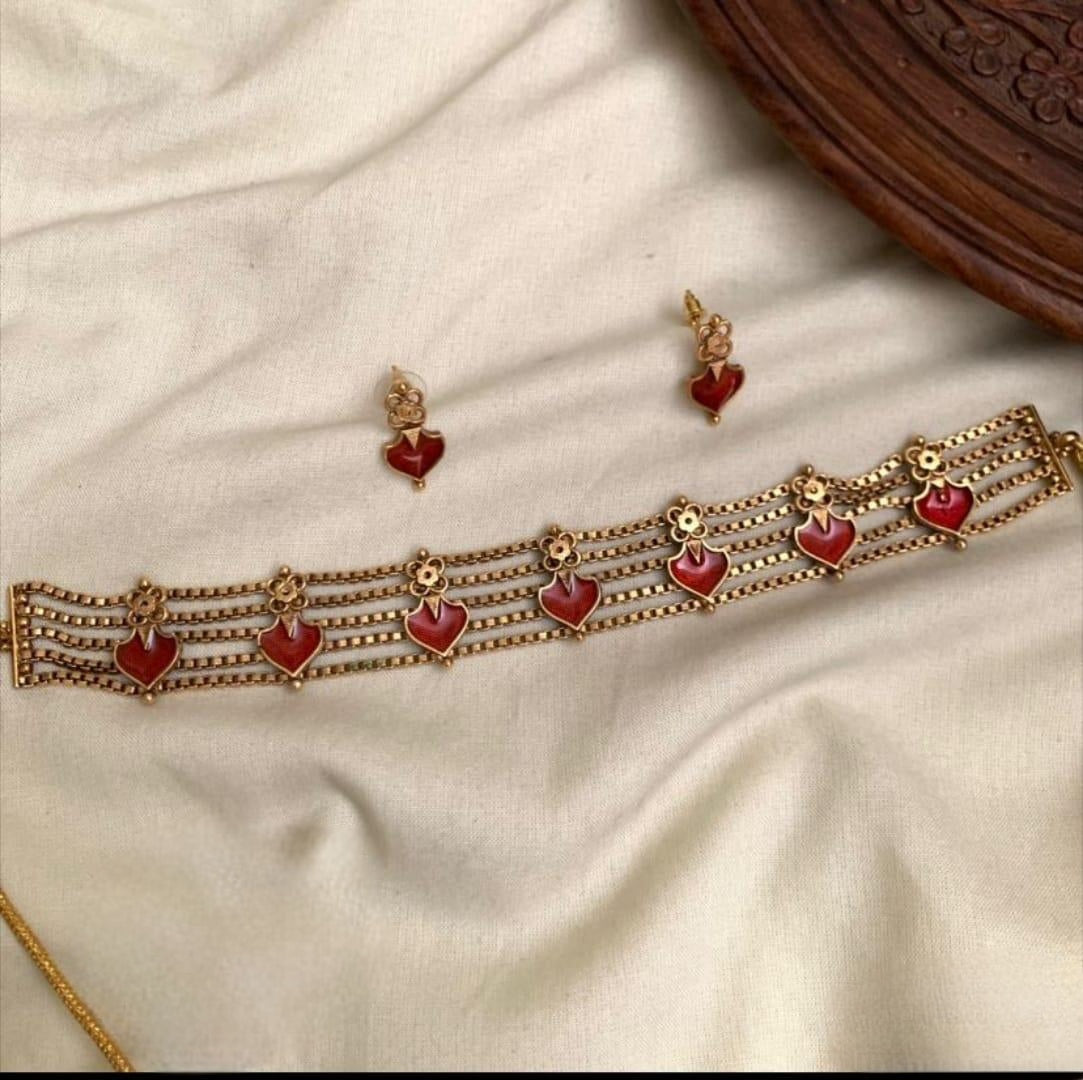 Premium budget friendly 5layer palakka choker set product code T60