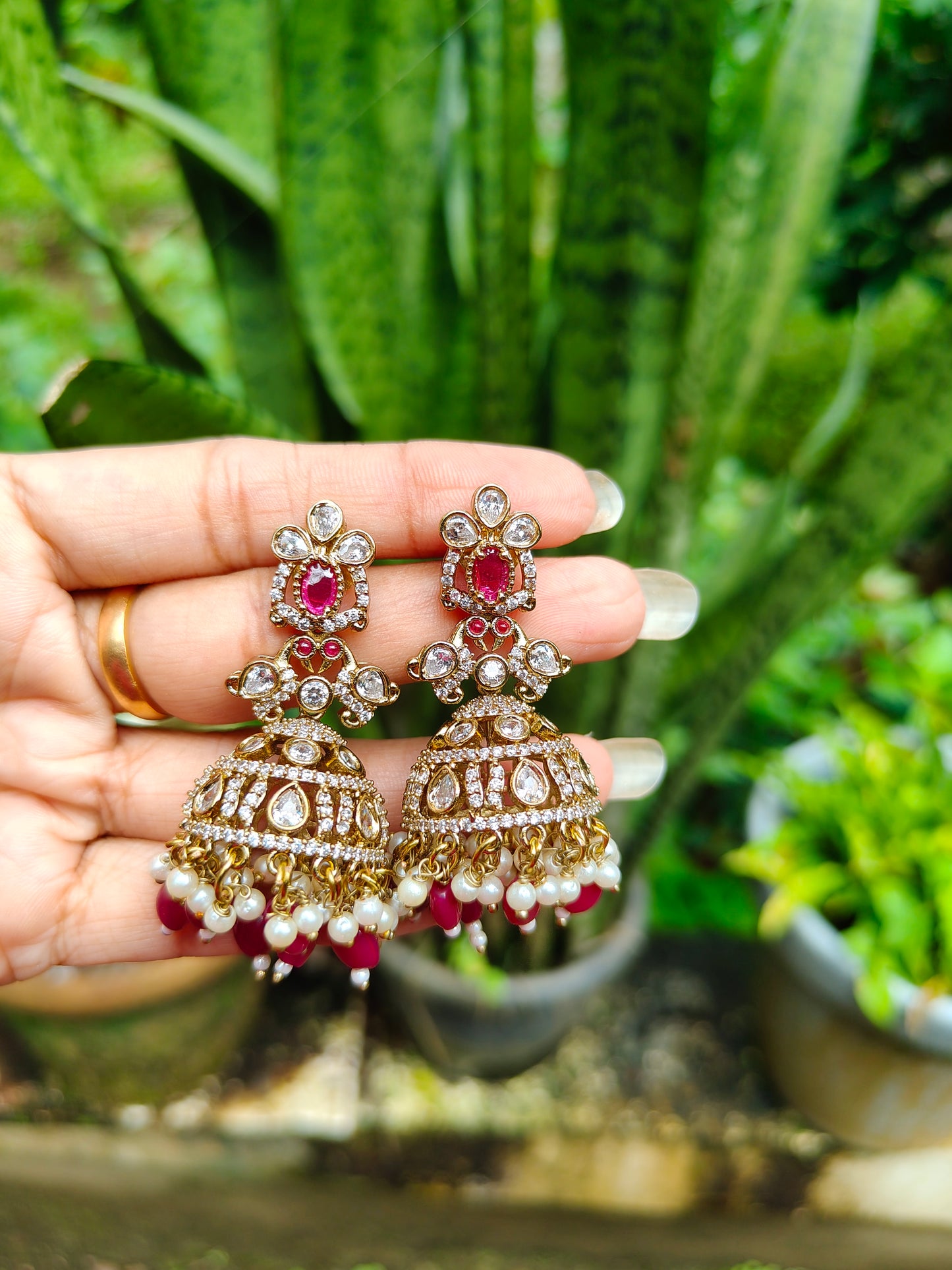 Premium gorgeous Victorian polish ad jhumka product code E31