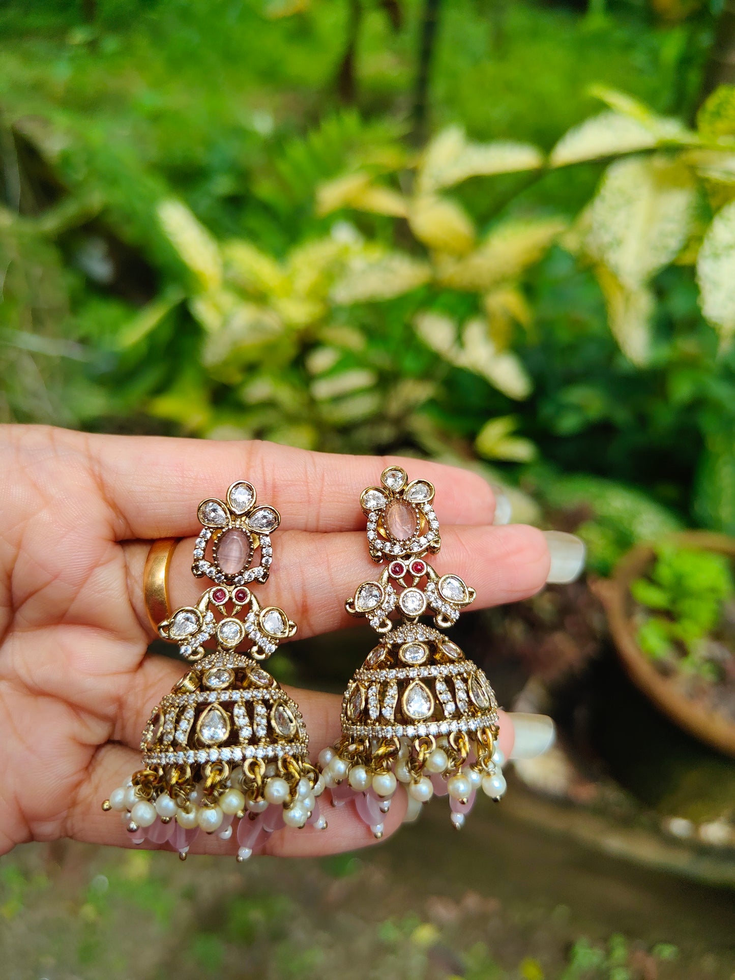 Premium gorgeous Victorian polish ad jhumka product code E31