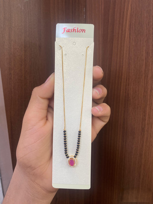 Premium budget friendly diamond pendant mangalsutra product code N106