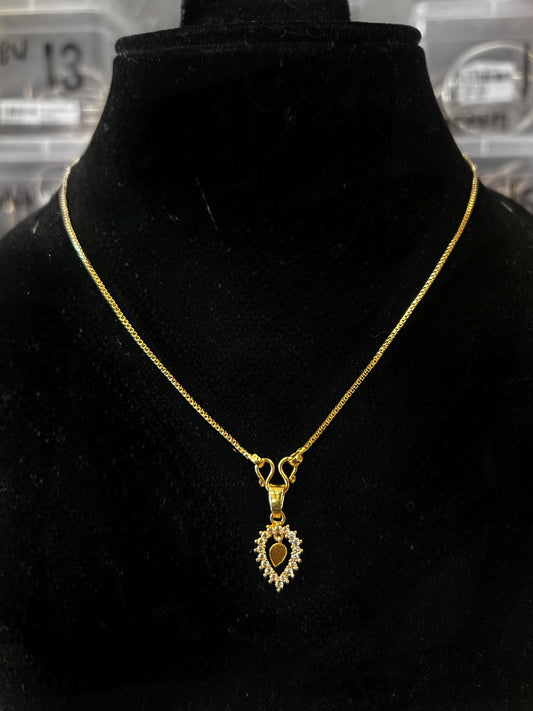 Premium gold plated plain ad  thali with box chain 6 pidi product code T02